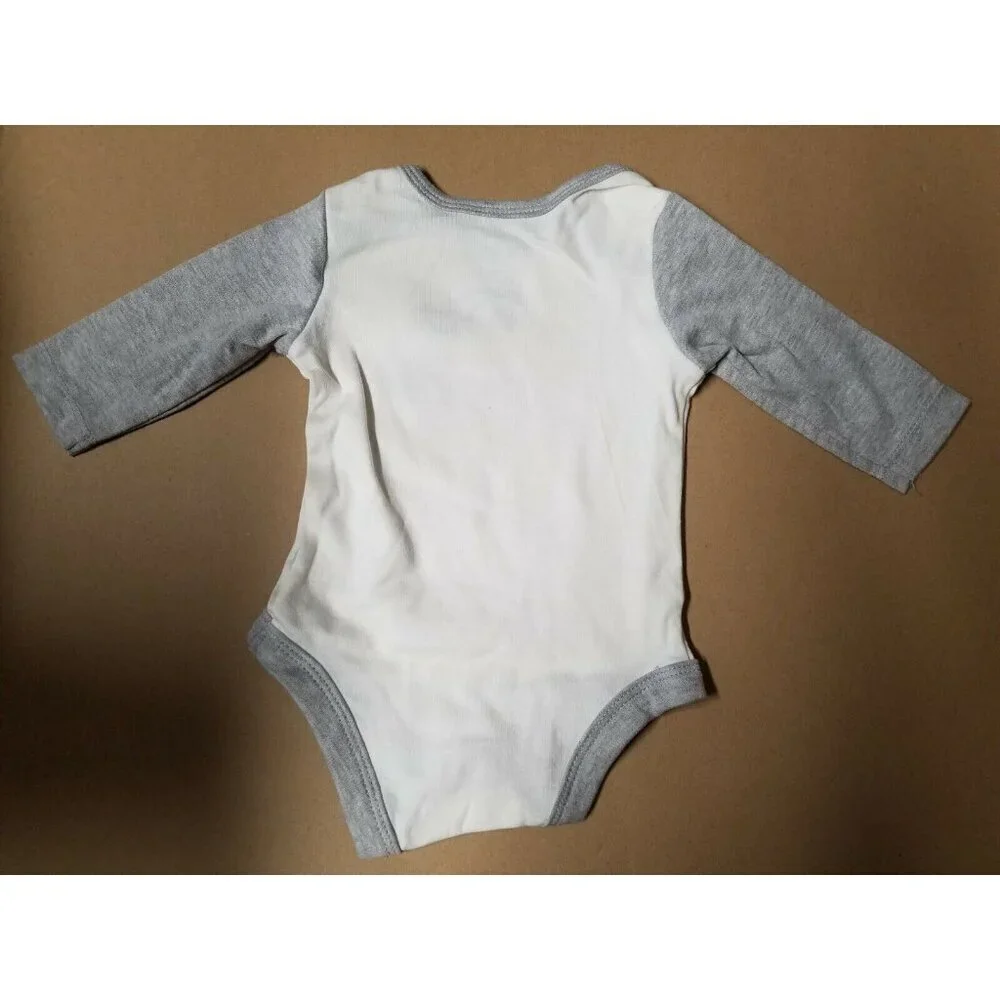 Disney Baby Tigger Newborn One Piece Long Sleeve Bodysuit White/Gray 0-3 M